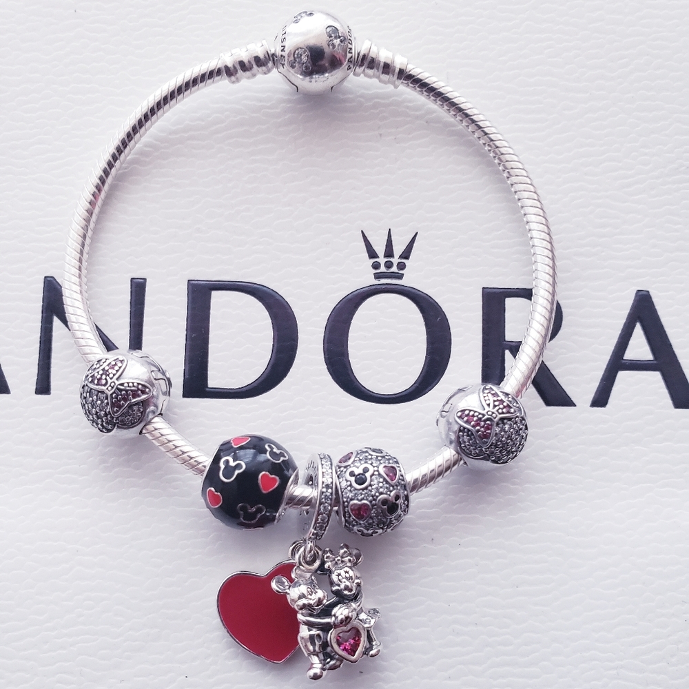 💫6pc Authentic Pandora DISNEY MICKEY & MINNIE BRACELET GIFT SET🎁
